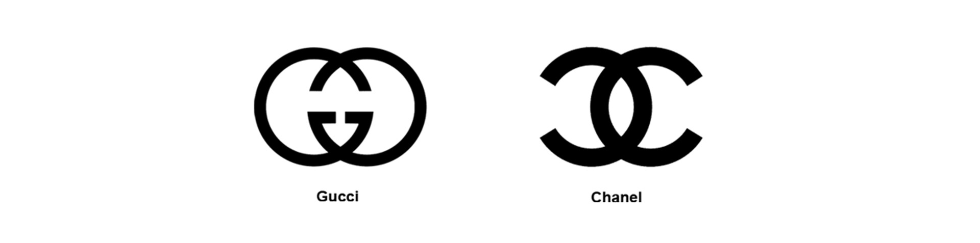 לוגו של חברות האופנה 'CHANEL' ו-'GUCCI'